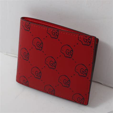 gucci ghost skull wallet|Gucci GucciGhost Skull Leather Wallet, Red .